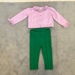 Janie and Jack matching set - sweater and pants 6-12 months